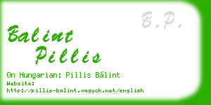 balint pillis business card